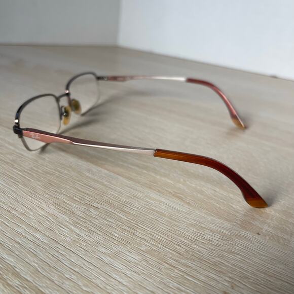 Ray-Ban RB6133 2511 Eyeglasses Half Rim Silver Brown 51-19-140 - Picture 7 of 8